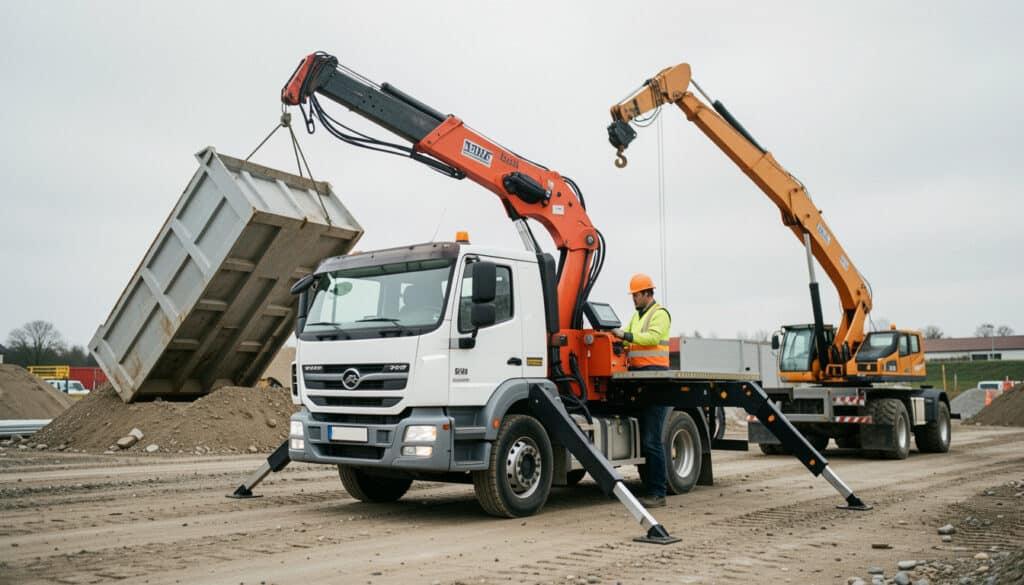 Camion Ampliroll avec grue : usages et fonctionnement