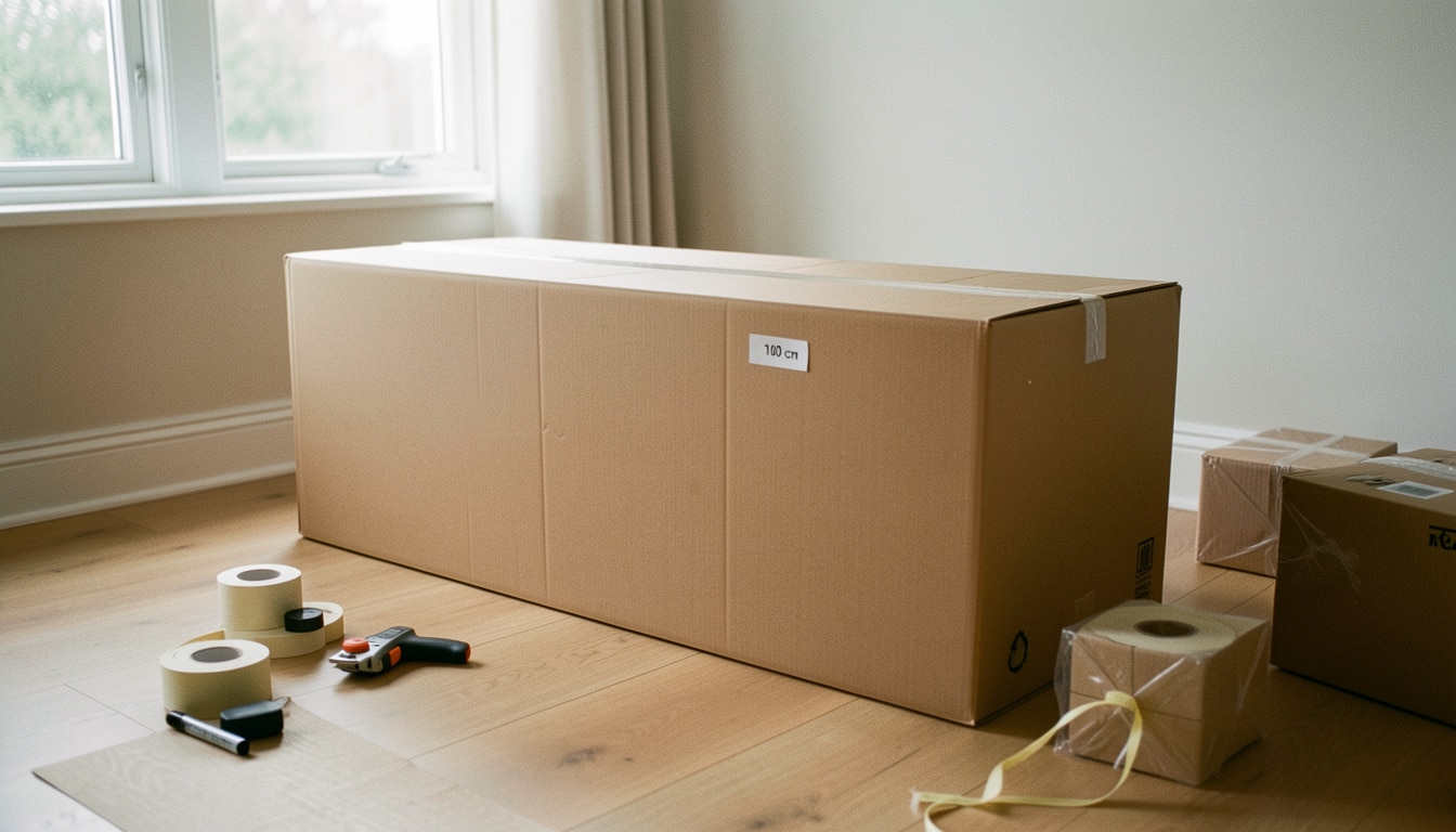 Choisir un grand carton long de 100 cm pour déménager